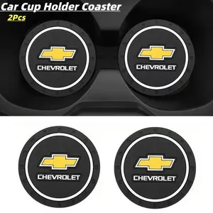2pcs Car Silicone Non-Slip Pads, Cup Holder Door Slot Mats, Compatible with Chevrolet Models, Automotive Interior Accessories