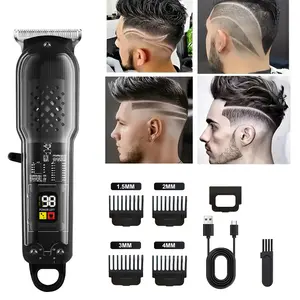 Electric Professional Hair Clippers for Men, Cordless LCD Display Hair Trimmers Set, Rechargeable Haircut Machine for Family Daily Use