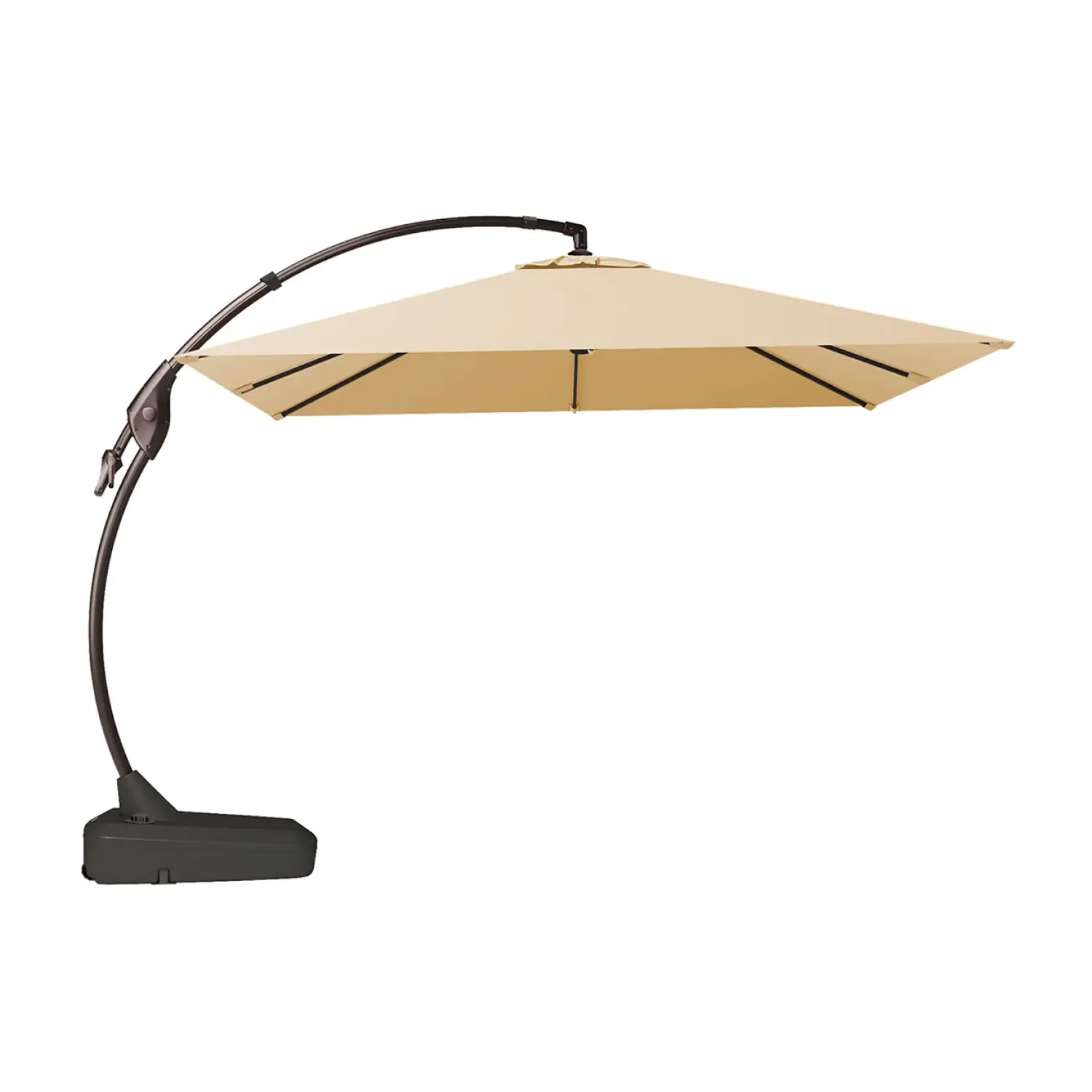 GRAND PATIO 10FT Sunbrella Deluxe Napoli Curvy Cantilever Patio Parasol - Adjustable, Sturdy Polyester Canopy, Aluminium Frame, 265 lbs Weight Capacity, Easy Setup, Assembly Required, Outdoor Sun Protection | Final Clearance Sale