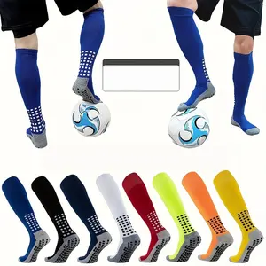 2pcs Youngsters' Soccer Socks - Anti-Slip, Thickened Towel Bottom for Enhanced Grip, Breathable & Sweat-Absorbing Knee-High Football Socks for Boys & Girls, All Seasons, Multiple Colors (Blue, Black, White, Red, Yellow, Orange, Gray), Outdoor Soccer Socks