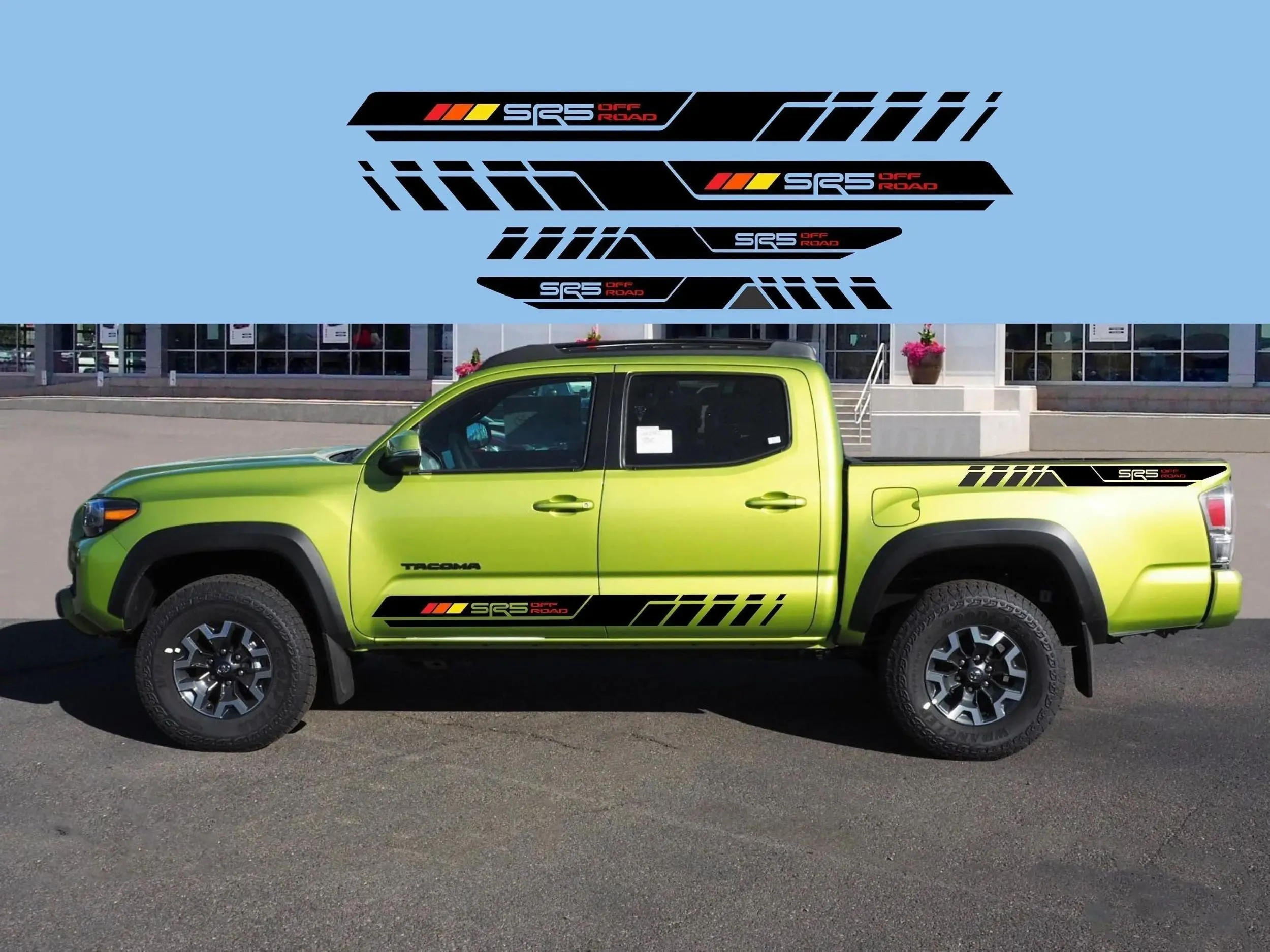 SR5 Off Road Toyota Tacoma, Decals, Stickers, Bedsides Decal Sticker, Truck bedside decal/Rocker panel decal set of 4, TRD Off Road Decal