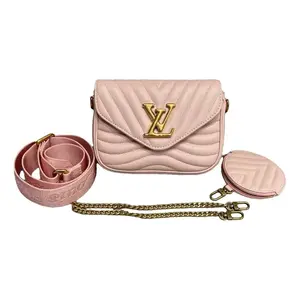 Pre-owned Louis Vuitton leather Shoulder Bags LV New Wave Pink crossbody bag