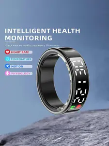 Smart Ring with Digital Display, Outdoor Sports Tracker, Monitor Heart Rate, Blood Oxygen, Sleep, Health Status, Sporty Design, Fitness Tracker