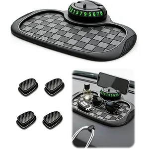5 Pack Car Phone Multi-Functional Support Anti-Slip Pad, All in One Anti Slip Mat Organizer with 360° Rotating Phone Holder for Car Dashboard,cars accessories,car stuff