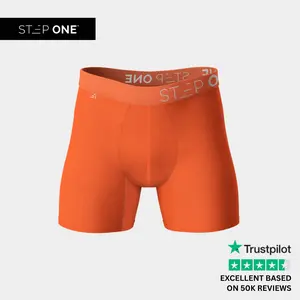 Step One Men's Trunk - Pumpkin Seeds, Anti-Chafe, Breathable Bamboo Fabric, UltraGlyde Panels, Hidden Elastic Pouch, Premium Underwear, Athletic Daily wear
