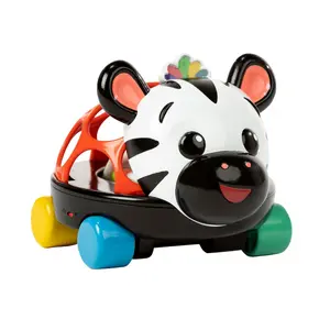 Baby Light-Up Oball Toy Car & Rattle, Zen Zebra Design for Sensory Play 3+ Months