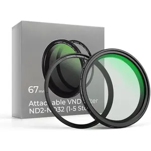 67mm  Variable ND Filter ND2-ND32 (1-5 Stops) + 67mm Threaded Filter Ring, No X   Optical Glass  Scratch Resistant  Adjustable Neutral Density Filter - 4581