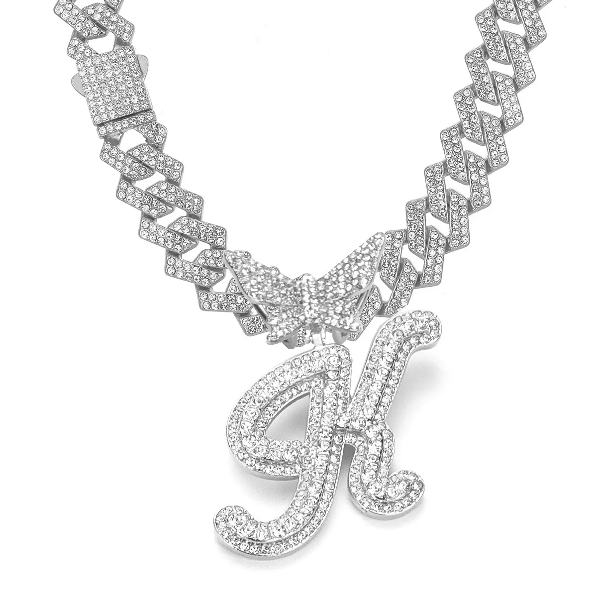 Silver letter necklace K