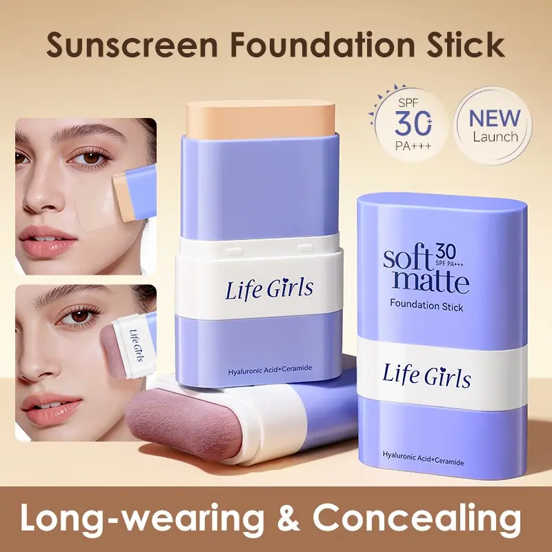 Concealer Foundation Stick, Complexion Stick, Sunscreen Concealer, Multiple Shades Available, Easy-To-Use, Spf30+++, Ideal for Beginners, Enhances Makeup, Daily Use, Boosts Confidence