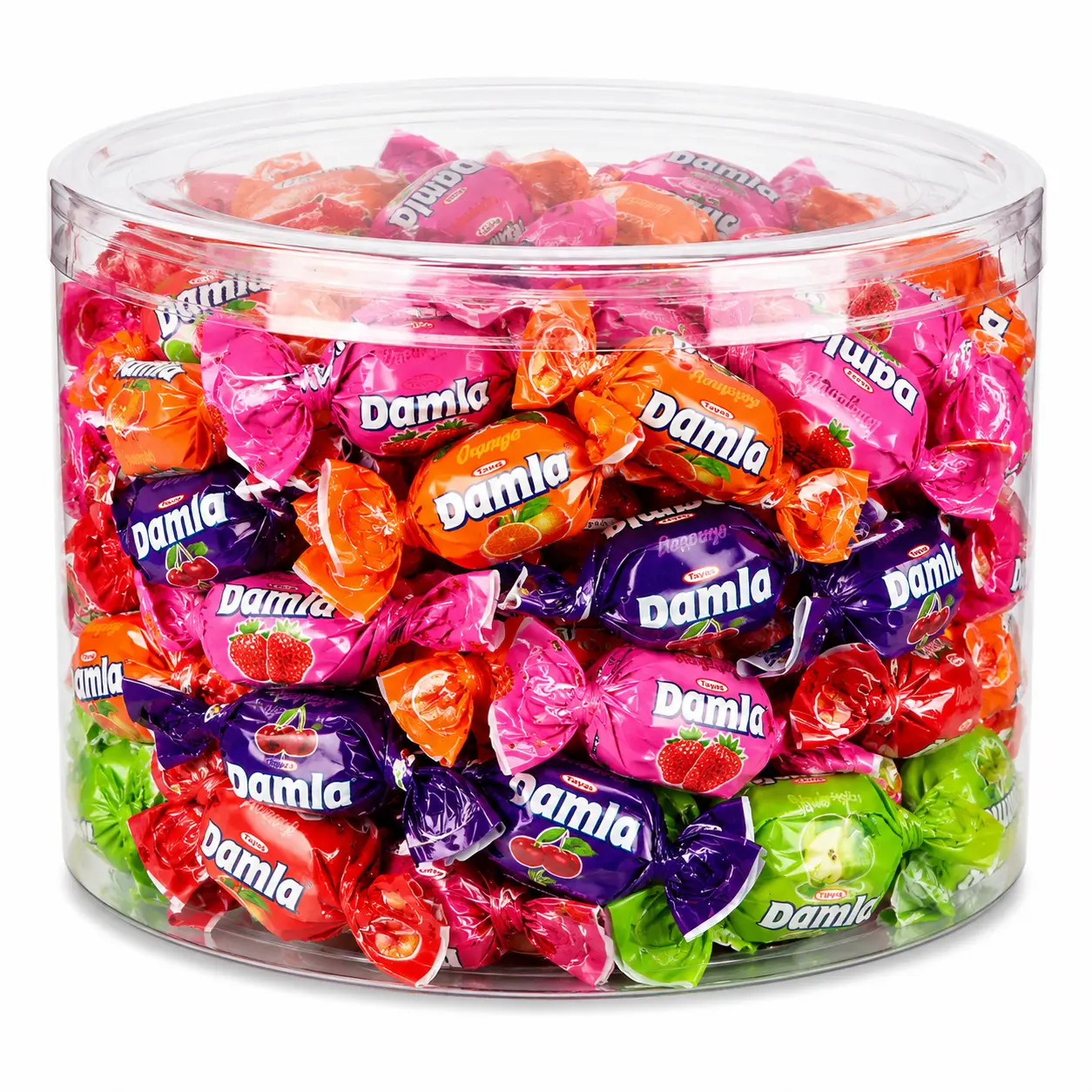 Tayas Damla Colombina Fancy Filled Chewy Sweet Candy Assortment Tub, Snack with Assorted Flavors, Candies