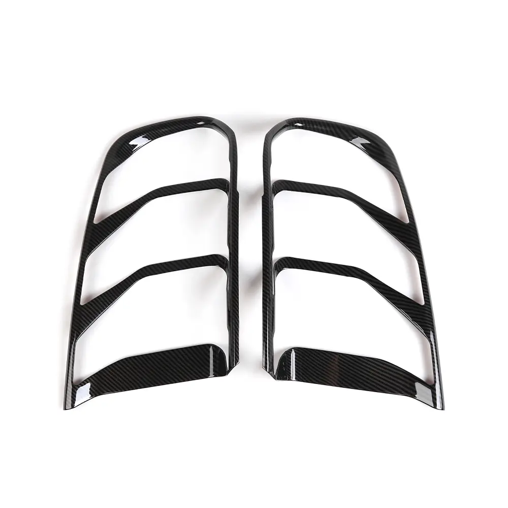 2-Piece Tail Light Lamp Cover Guard Trim for 2018-2023 Ford Mustang, Carbon-Fiber Look ABS Material, UV-Coated, Scratch-Resistant, DIY Peel-Stick Laser-Cut Car Exterior Decoration & Protection, 2-Item/Set Tail Light Lamp Cover Guard Trim, None, Auto Inter