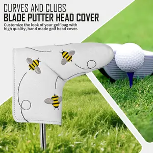 Golf Putter Cover with Adorable Bee Embroidery Design, Dust-Proof Fabric Protection, Ideal Holiday Gift for Family and Friends, Golf Accessories