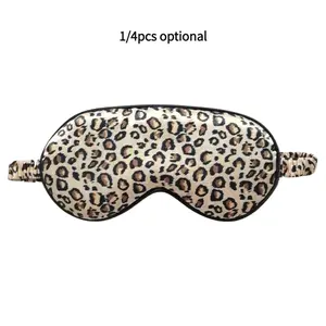 Silk Eye Mask Set, Pillow Case Hair Tie Bundle, Leopard Print Polka Dot Travel Sleep Blindfold, Daily Use