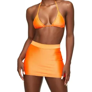 Neon Orange Mini Skort
