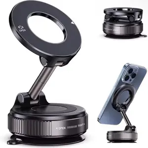 Magnetic Suction Cup Phone Holder for Magsafe 360° Adjustable Magnetic Car Phone Holder, Pocket Size, Foldable Car Holder