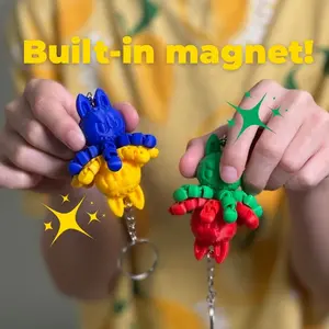 3D Printed Fidget Cat Octopus Keychain: Magnetic Toy, Anxiety Relief