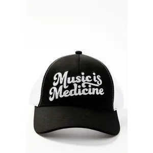 Music Is Medicine Embroidered Mesh Back Baseball Hat