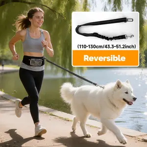 Hands Free Retractable Dog Leash with car seat belt Waterproof Waist for Dog Walking Bag & Adjustable Dog Seat Belt for Car - Bungee Shock-Absorbing Reflective Running Belt with Treat Pouch Storage, Versatile Dog Car Seat Restraint & Multi-Function