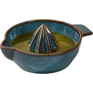 Ceramic  Juicer Reamer Manual Citrus Lime Hand Squeezer Bowl with Handle and Pour Spout, Handheld, Easy to Use and Clean