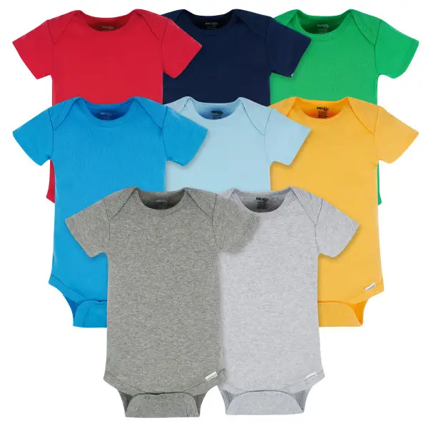 8-Pack Baby Neutral Classic Rainbow Short Sleeve Onesies® Bodysuits