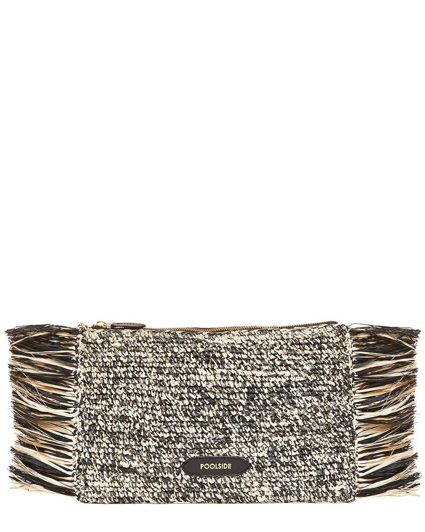POOLSIDE Tropical Fringe Raffia Clutch POOLSIDE Tropical Fringe Raffia Clutch