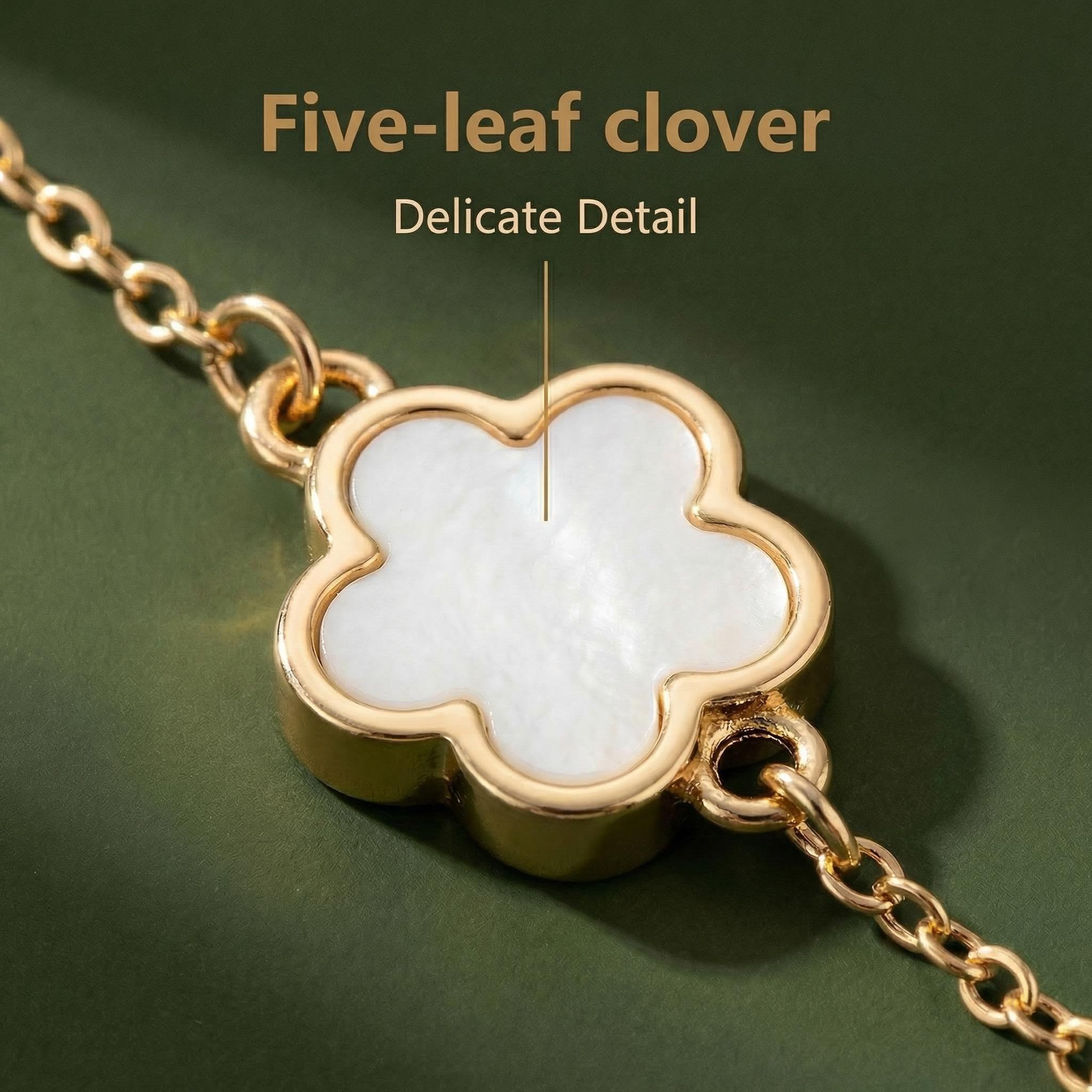 three-piece set Gold Multi Chain Bracelet Set Luxury Stackable Bracelets with Shiny Wide Metal Chain Rhinestone Thin Chain and Five Leaf Clover Pendant for Women Five Leaf Clover Gold Bracelet  Stackable Gold Bracelet for Women