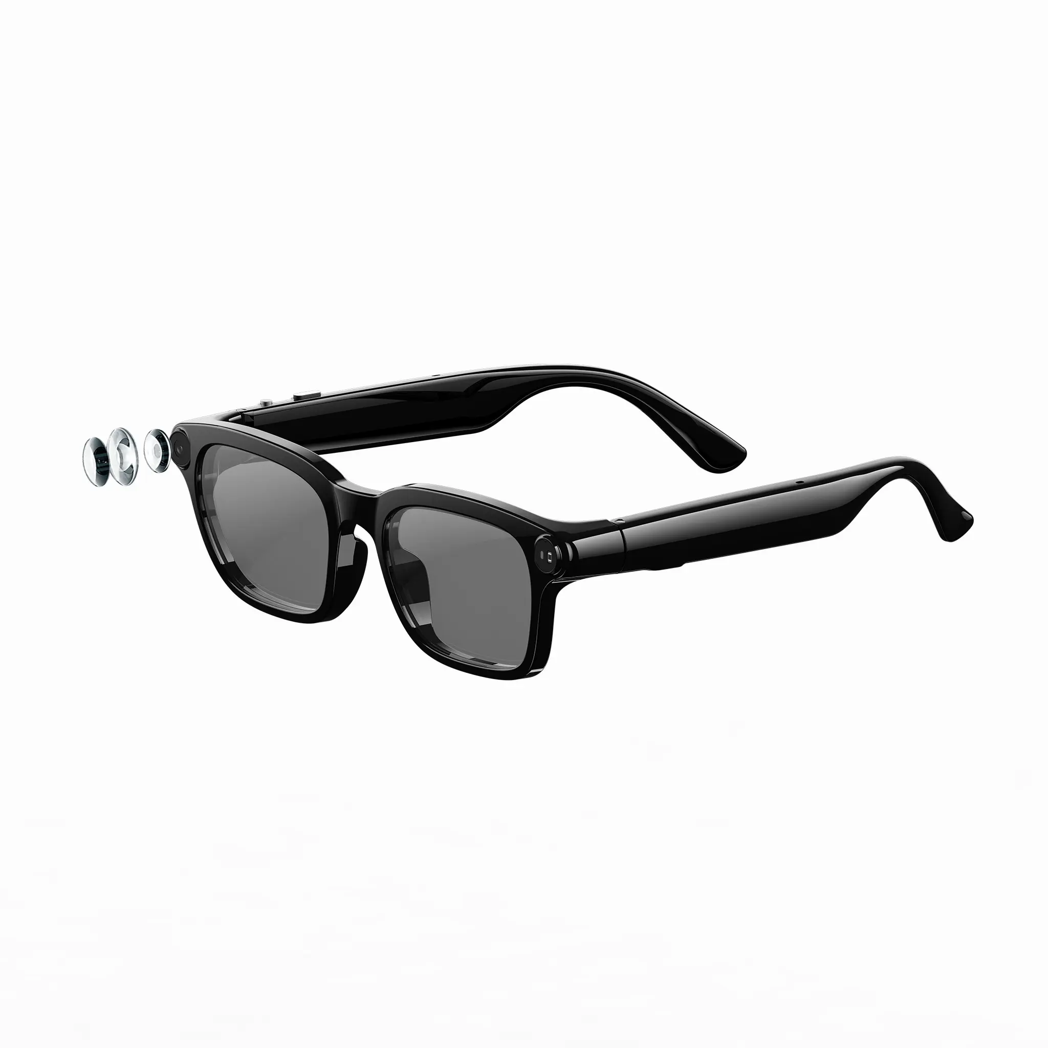 VisionRay AI Smart Camera Glasses, 8MP Sony Camera, 4K Photos, 1080P Stabilized Video, 160+ Languages Translation, UV400 Photochromic Sunglasses, Outdoor Wearable, USB-C Charging