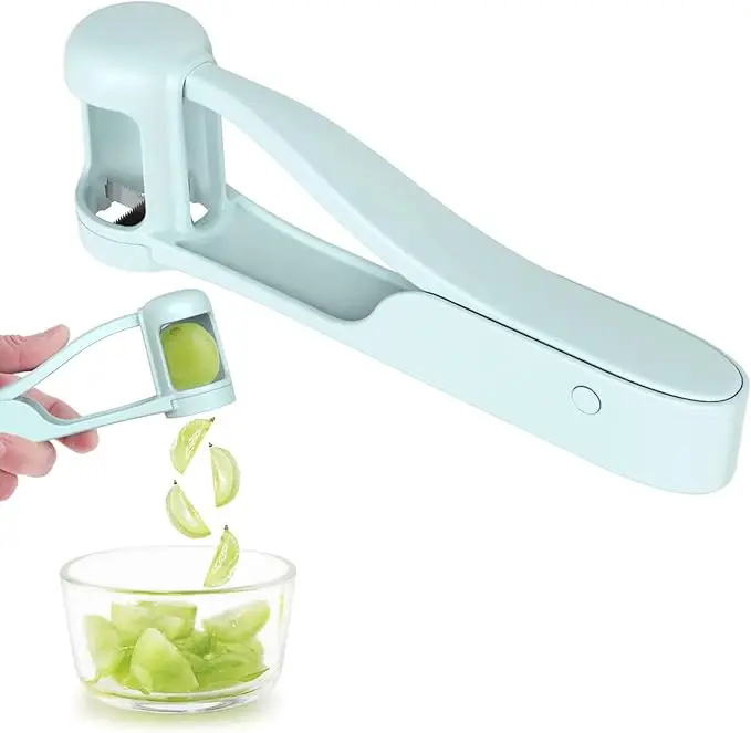 Grape Cutter/Slicer for Toddlers Baby,Grape Cherry Tomato Strawberry Cutter Quarter Fruit Slicer tool For Vegetable Fruit Salad Cake Decoration,Stainless Steel kitchen Gadget