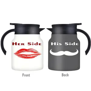 1pc/34oz/1000ml/Insulated Flask,Double Walled Insulated Coffee Pot,Stainless Steel Tea Kettle With Handle And Lid,Perfect For Seasonal Holiday Celebrations,Spring Party Supplies,Valentine's Day Gifts,Mother's Day Gifts