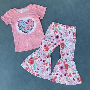 Girls dinosaur print Valentines day outfit