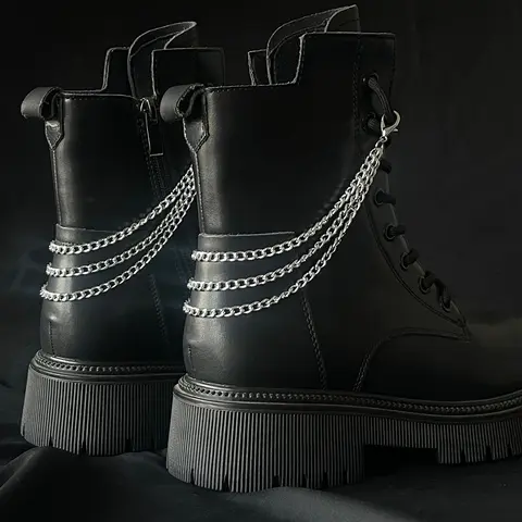 Punk Style Chain Shoes Charms, 2024 New Style Fashionable Novelty Shoes Decorations for Boots, Stylish Decorative Shoe Accessories for Women & Men, Shoe Embellishment Set