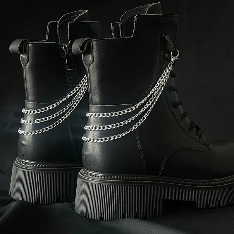 Punk Style Chain Shoes Charms, 2024 New Style Fashionable Novelty Shoes Decorations for Boots, Stylish Decorative Shoe Accessories for Women & Men, Shoe Embellishment Set