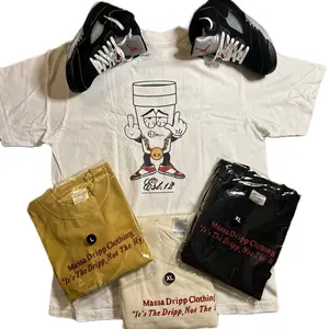 Massa Dripp Clothing Oversized Ban T-Shirt with Unique Graphic Design and Text "It's The Dripp, Not The Hype” Tshirt Crewneck