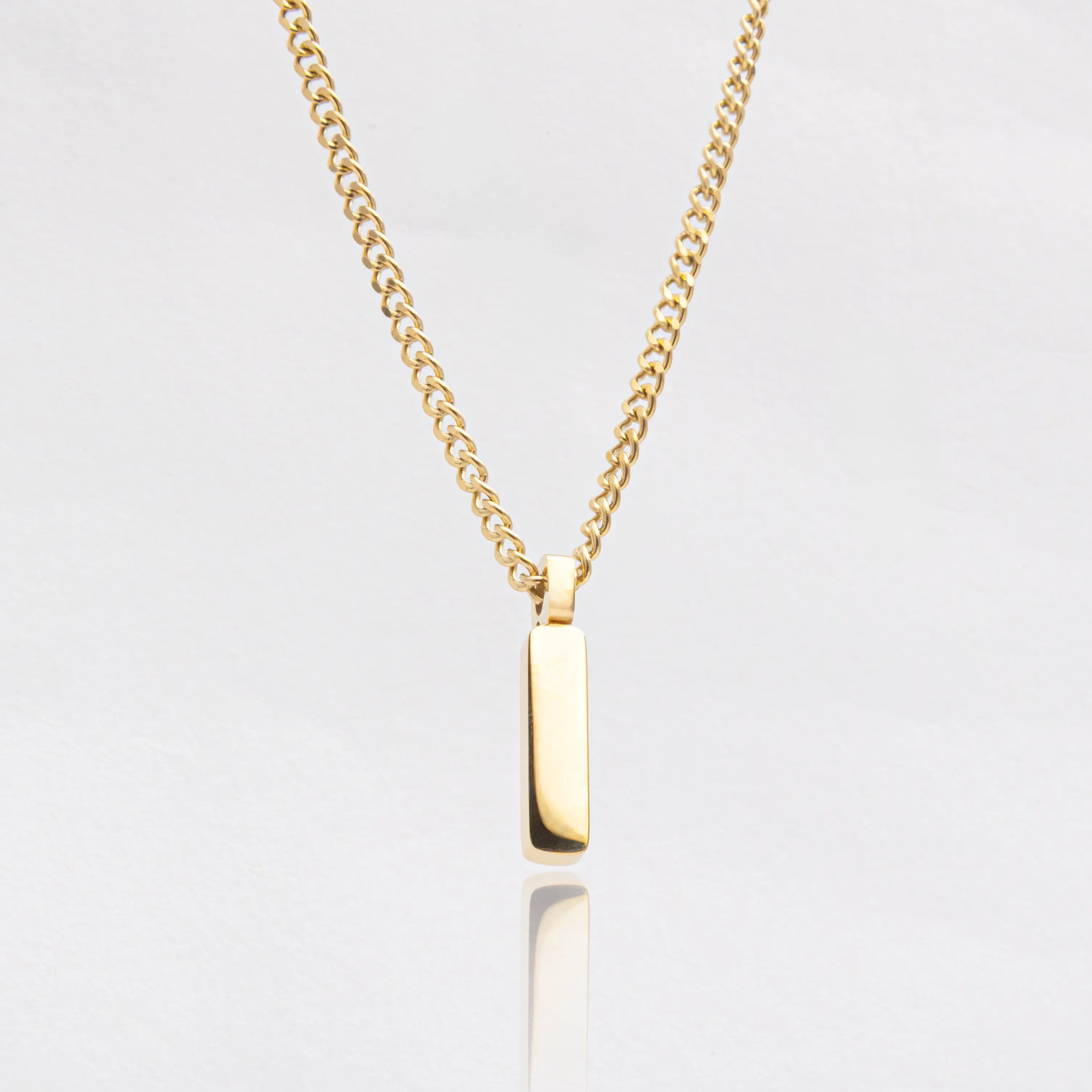 Square Pendant and Chain (Gold) - 20.5 Inches