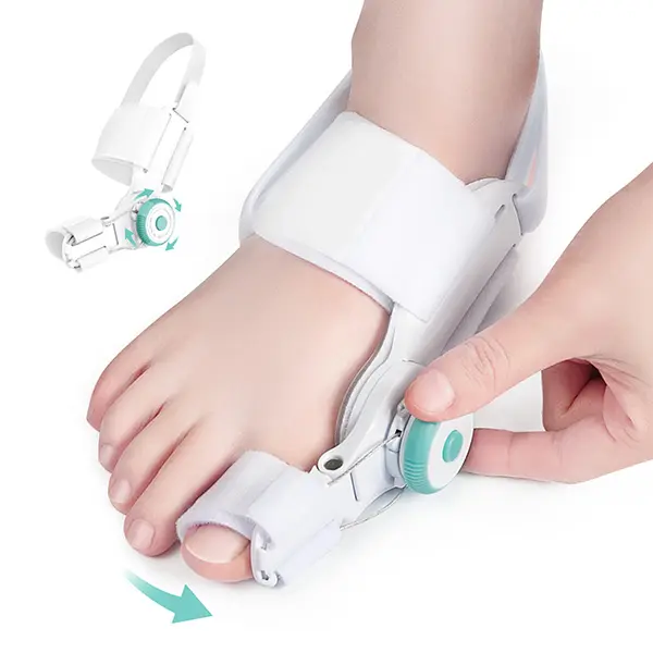 TENICORE Bunion Corrector for Women & Men - Adjustable Toe Straightener Splint with 3D Knob Angle Control, Soft Silicone Pad to Reduce Friction, Gradual Wear Strap, Breathable Pedicure Foot Care Single Item, Reduces Friction