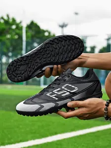 Men's TF Series Soccer Shoes, Soccer Cleats, Sports Shoes, Blue Color, Anti-Slip Breathable Durable, Training Match Football Boots for All Seasons