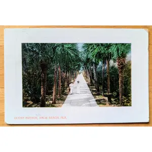 1911 Ocean Avenue, Palm Beach, Florida Postcard - Valentine & Sons - Antique Color Lithograph Palm Beach FL Postcard