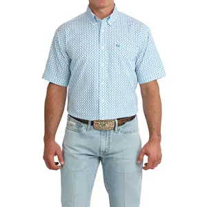 Cinch Men's Blue ArenaFlex Printed Button Down Shirt MTW1704170