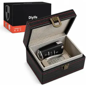 Diyife Faraday Box, RFID Box for Car Keys, Faraday Key Fob Protector Cage, Anti-Theft Key Fob Car Key Signal Blocking Shielding Box Gifts For Men, 4.6" x3.6" x2.5"
