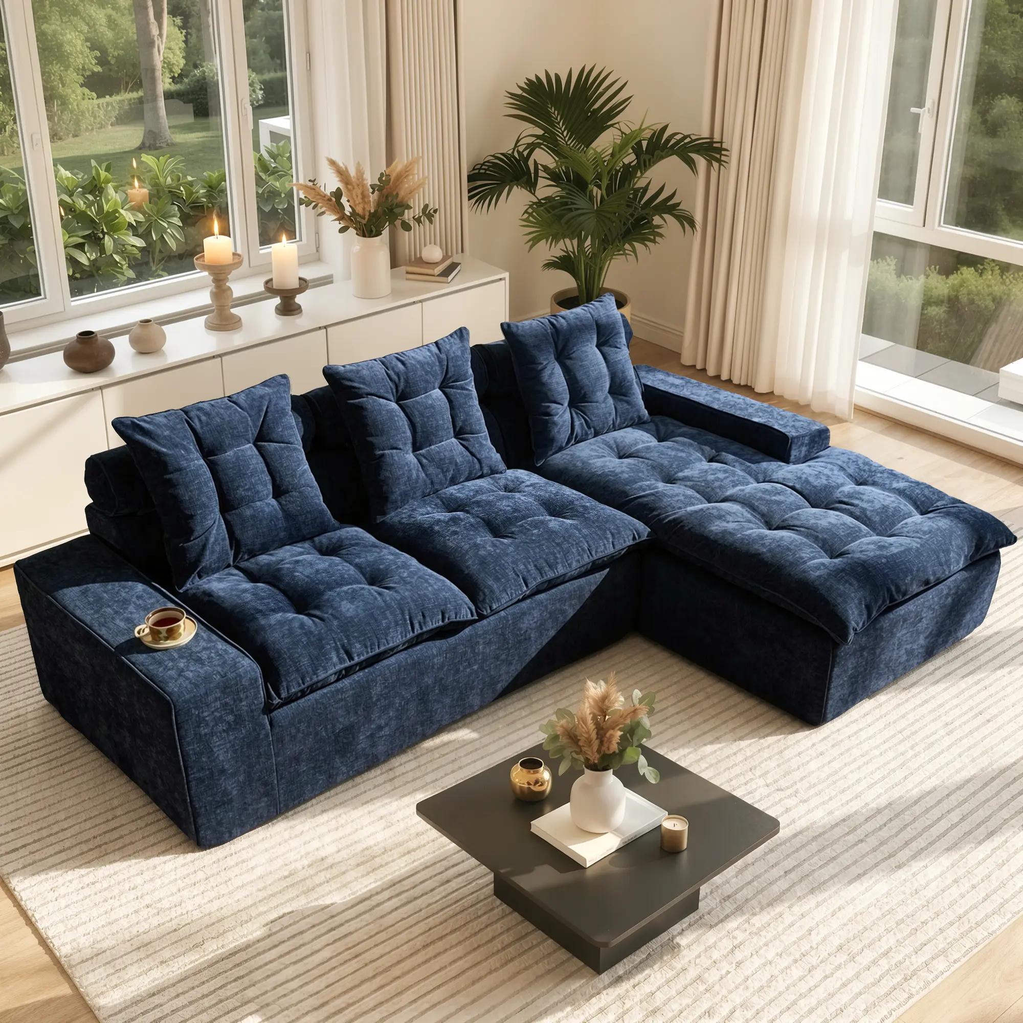 Navy Blue  Right Chaise