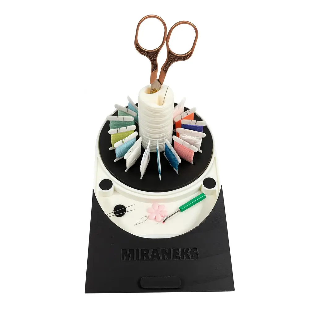 Miraneks Embroidery Organizer Stand Thread Storage Tool Holder Compact Bobbin Rack for Cross Stitch & Embroidery Projects