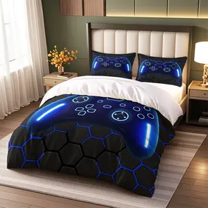 Fashion Cool Gaming Controller Bedding Set, High-Definition Digital Print Duvet Cover & Pillowcases, No Filling, One Size