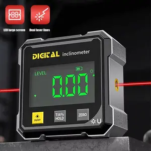 NEW 2-Side Magnetic Digital Angle Gauge With Laser Electronic Protractor Horizontometer Inclinometer Angle Ruler Slope Measuring