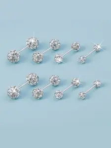 Set of 2/8 Shiny Ball Stud Earrings in Sizes 3/4/5/6Mm, Perfect for Women'S Ear Cartilage Piercings, Tragus, And Helix Bars; a Great Body Jewelry Gift