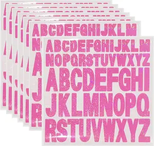 Starboling Letter Stickers, Inch+ Inch Pink Alphabet Sticker,Self Adhesive Vinyl for Crafts Outdoor Sign Wall Mailbox Windows Doors Car posterboard