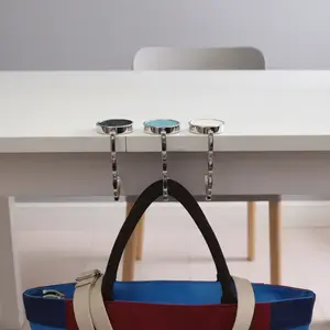 Foldable Purse Hook, 3 Counts Folding Handbag Hanger, Table Hook for Girls and Women, Home Organizer for Bag, Handbag, Purse, Pouch Holder