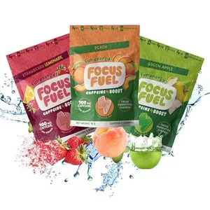 Energy Chews – Trial Size Variety Sample Pack (9 Servings) – 100mg Caffeine + Alpha GPC + L-Theanine + B12, Magnesium – Peach, Green Apple, Strawberry Lemonade Flavors – No Crash or Jitters
