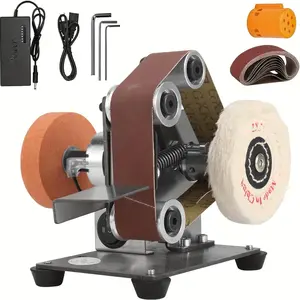 Electric Mini Belt Sander, Multifunctional Polishing Grinding Machine, Mini Electric Knife Sharpener, Adjustable 7-speed Control Power Tool for Home & Office
