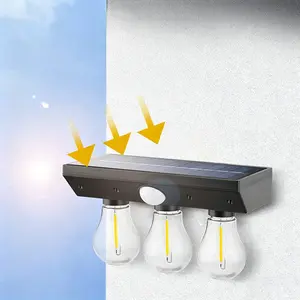 Outdoor Solar Wall Light, 3 LED Fence Lights, Waterproof Smart Sensor, Ideal for Porch, Patio, Balcony, Deck