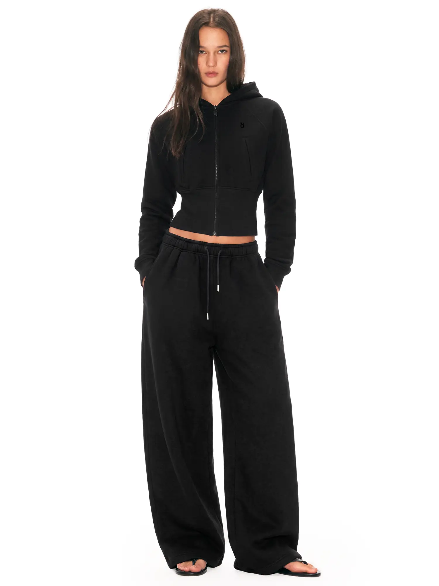 FDR Women's 2-Piece Sporty Matching Set, Zip-Front Cinched Waist Hoodie & Drawstring Sweatpants, Everyday Fall Winter Zip-Front 2-Piece Pants & Top Sets for Women, Zip-Front Two-Piece Pants & Top Sets